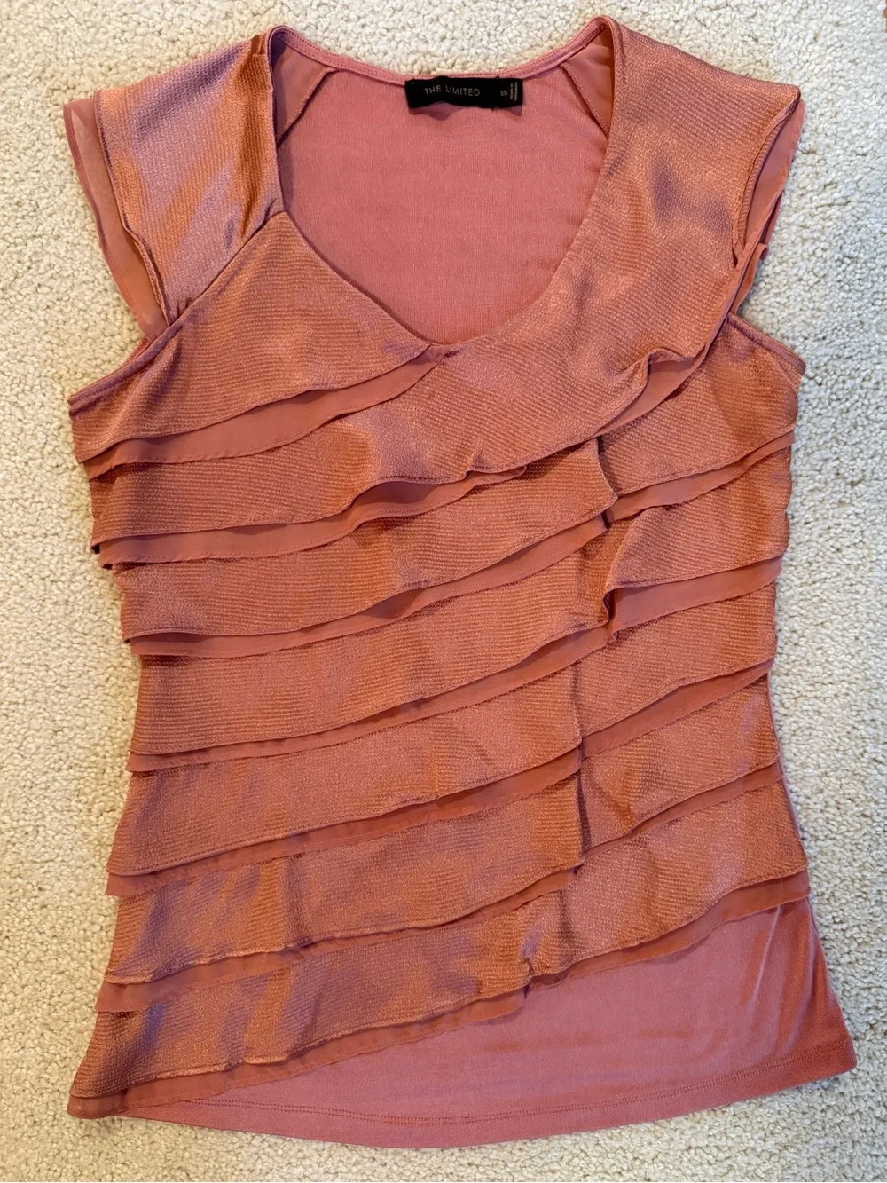 Coral Ruffle Blouse - Picture 1 of 4